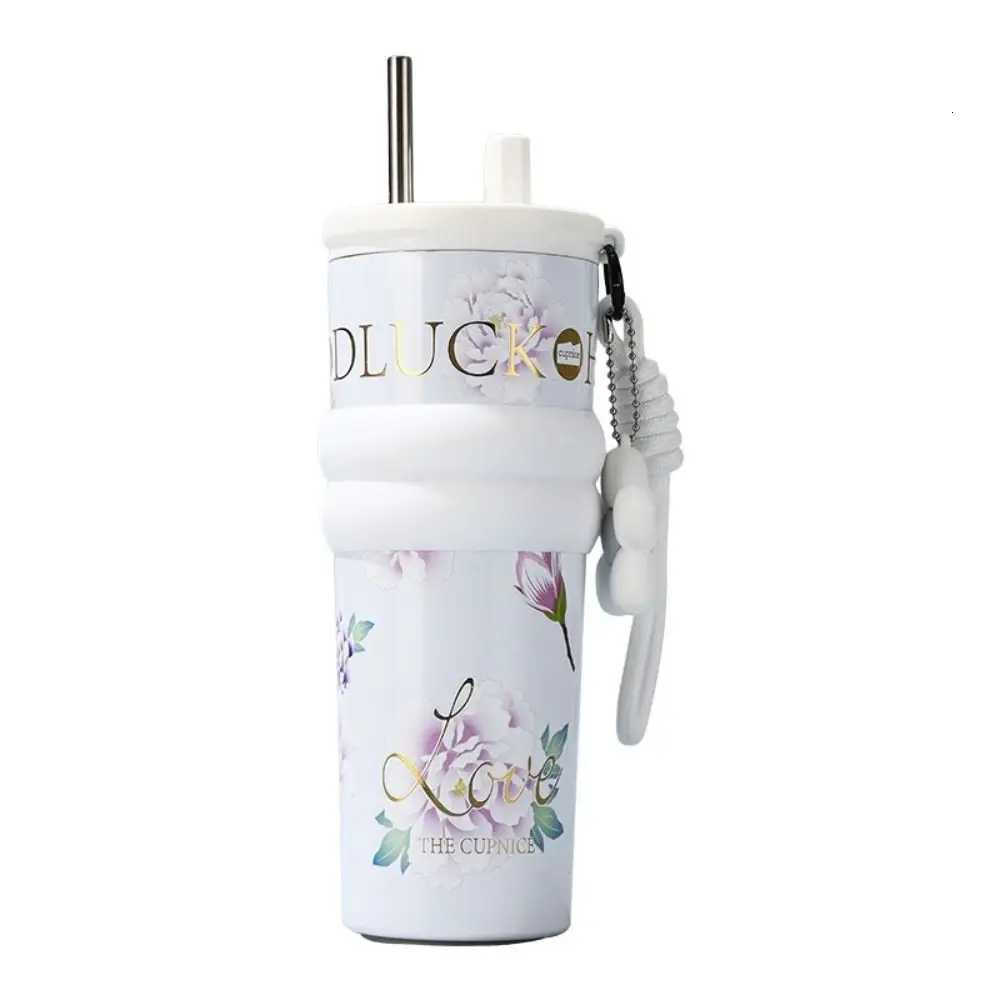 710ML Vacuum Cup Stainless Steel Insulation Or Cooling Thermal Water Bottle High-Capacity With Lifting Rope Insulated Cup C251114