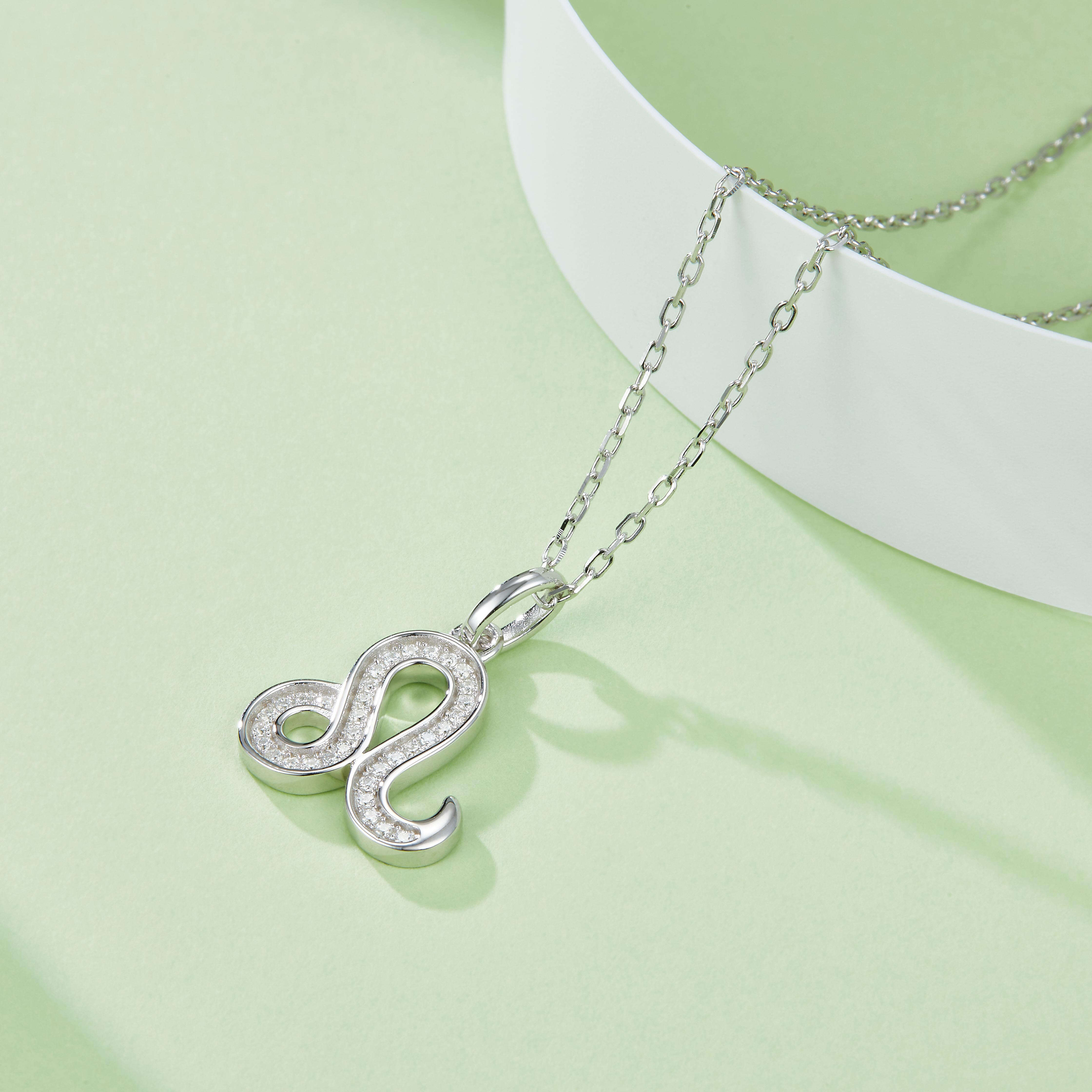 High Quality Moissanite Pendant Necklace Wholesale Sterling Silver 925 Leo Zodiac Sign Moissanite Necklace