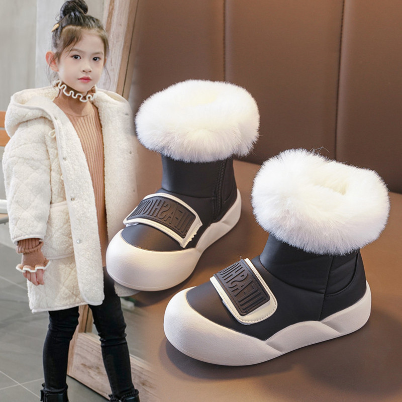 Children Snow Boots Thick Plush Warm Girl Boots 2025 Winter Fashion Non-slip Kid Waterproof Kidszworld Casual Toddler Youth Cotton Boots Size 27 - 37 