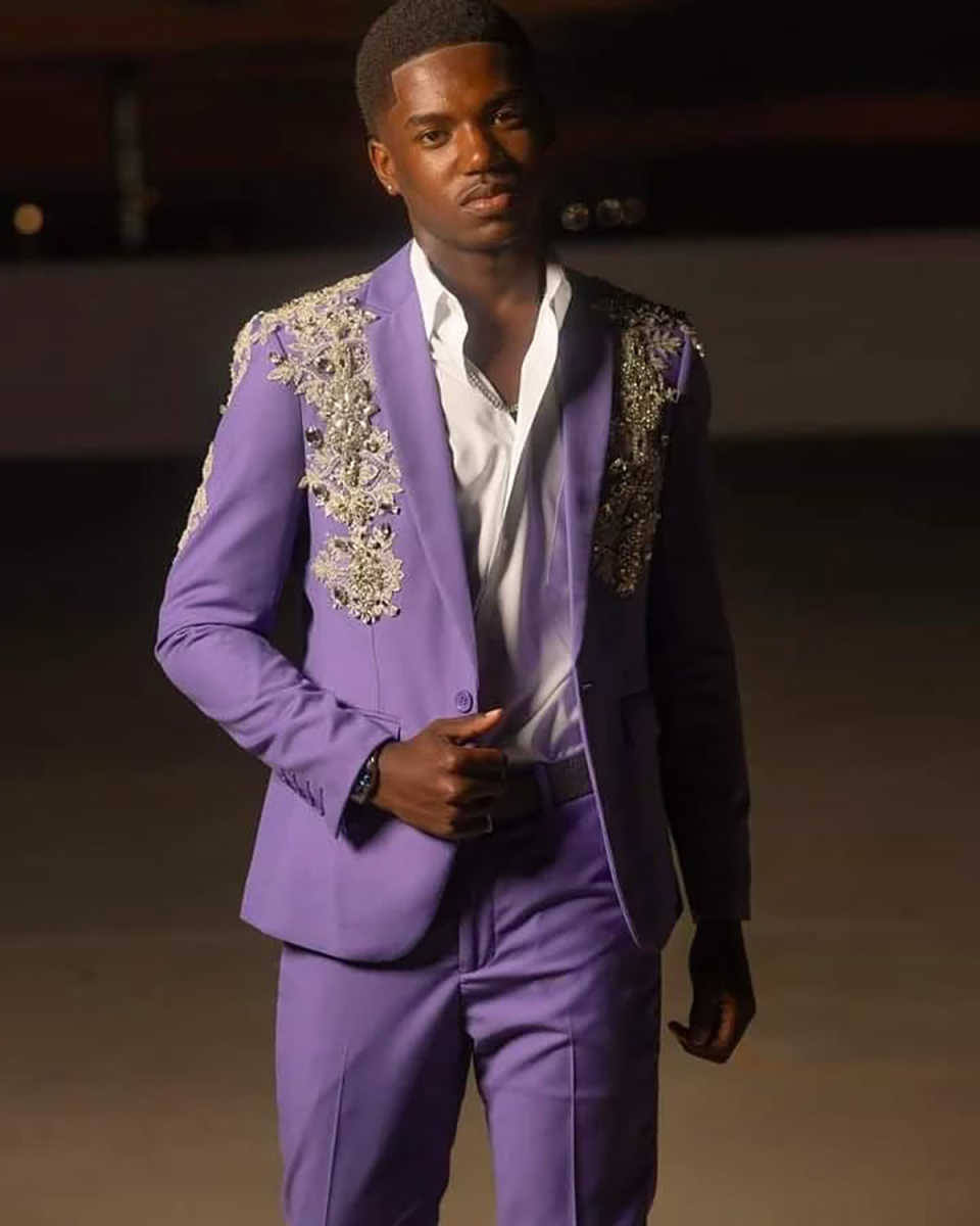 Luxury Appliques Men Suits Customized Groom Wedding Party Tuxedos 2 Pieces Sets Slim Fit Male Blazes Fashion Costumes Homme