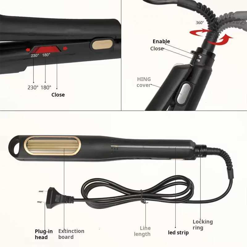 Multi-ceramic portable smart styling hair straightener curling two-in-one quick heating salon household toolT251114