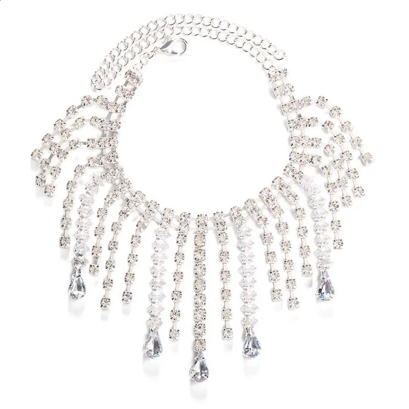 Stonefans Bohomian Rhinestone Irregular tassel Bracelet Womens Charm Barefoot High Heel Layered Bracelet Crystal Bracelet 250408