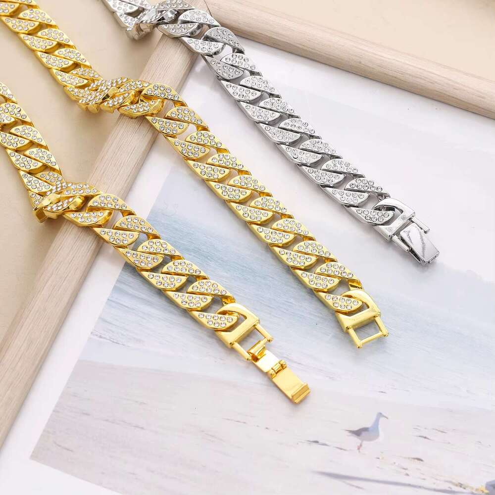 DHcollections 15mm Cuban Link Chain Necklace For Men - Durable Zinc Alloy Miami Hip Hop Jewelry, Thick Heavy Gold Cuban Chain 18-24 Inch Adjustable