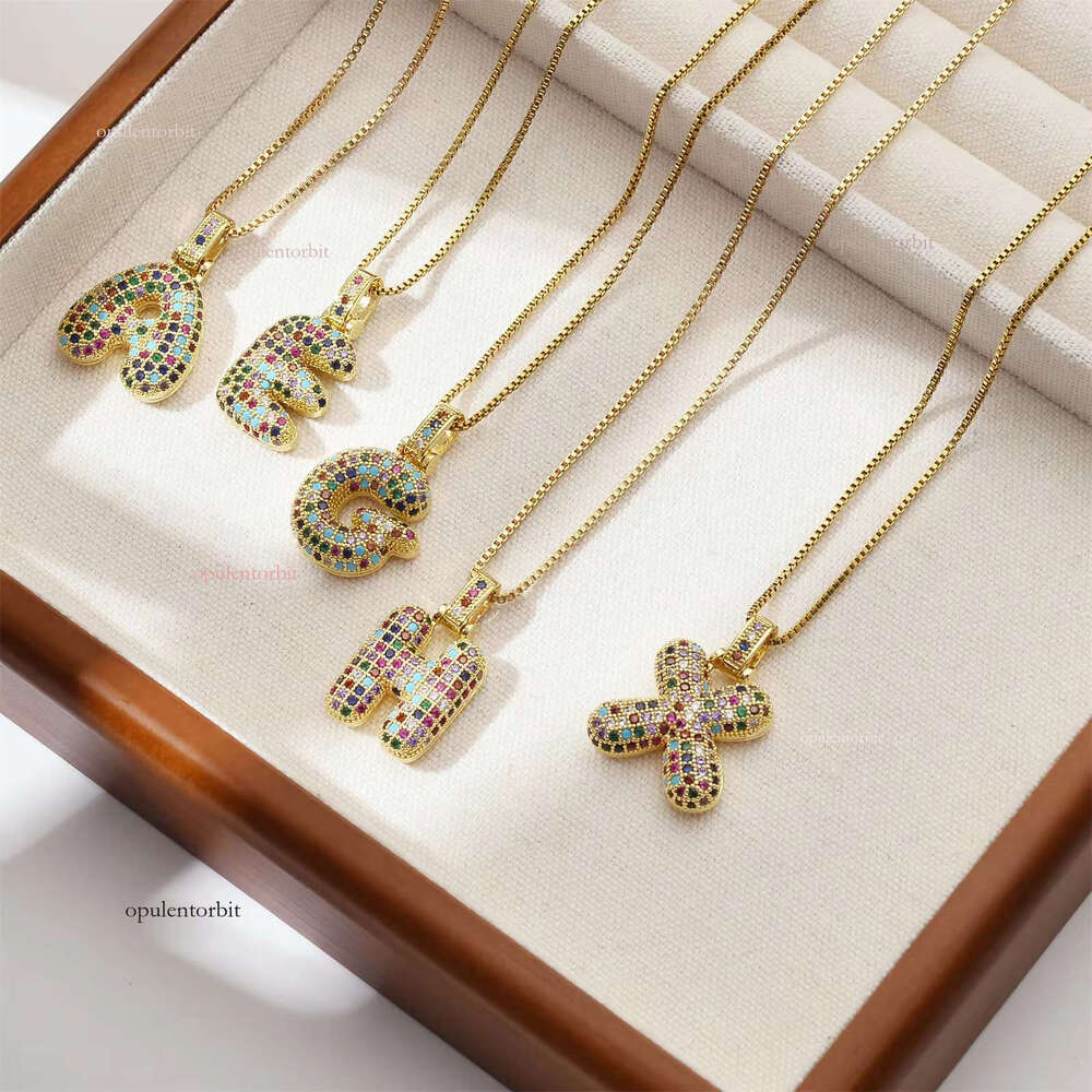 Arabic pendant zirconia fashion jewelry pyroxene letter necklace for women and men