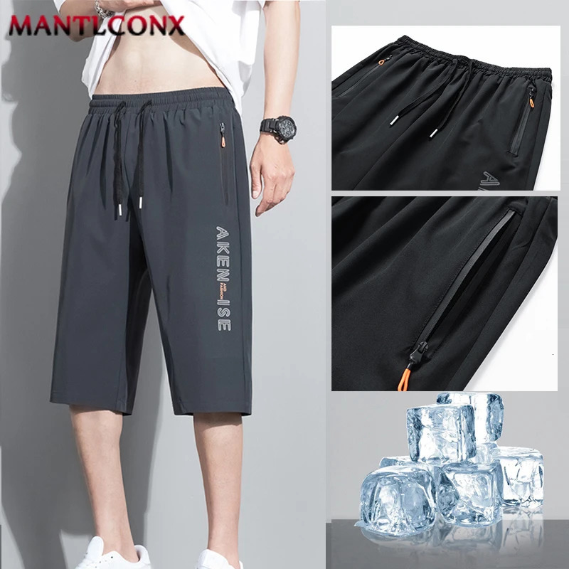 fashion sports shorts mens elastic waist breathable quick drying comfortable black XXXL 250414Z