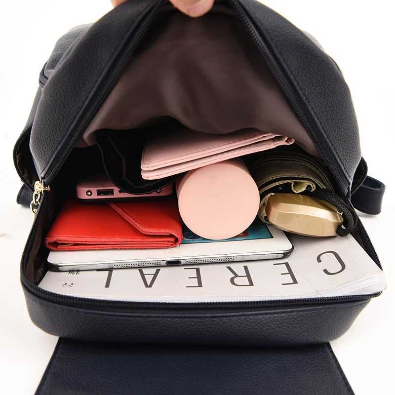 High Quality Leather Backpack Womens Large Capacity Travel Backpack Fashion School Bags Mochila Shoulder Bag For Women 2024 NewW251113