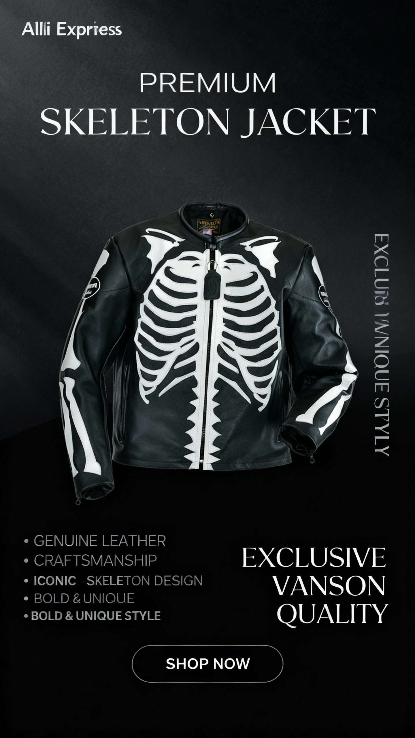 American Vintage Skeleton Graphic Leather Jacket Mens Punk Rock Motorcycle Jacket Bone Pattern Gothic Streetwear Y2K Biker Style 251113