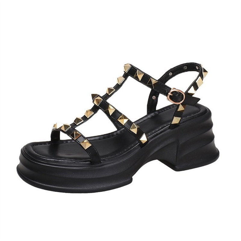 free shipping designer sandals for women2025 Summer New Thick Bottom Coarse More Anti Slip Fashionable Casual Versatile Outerwear Size 35-40