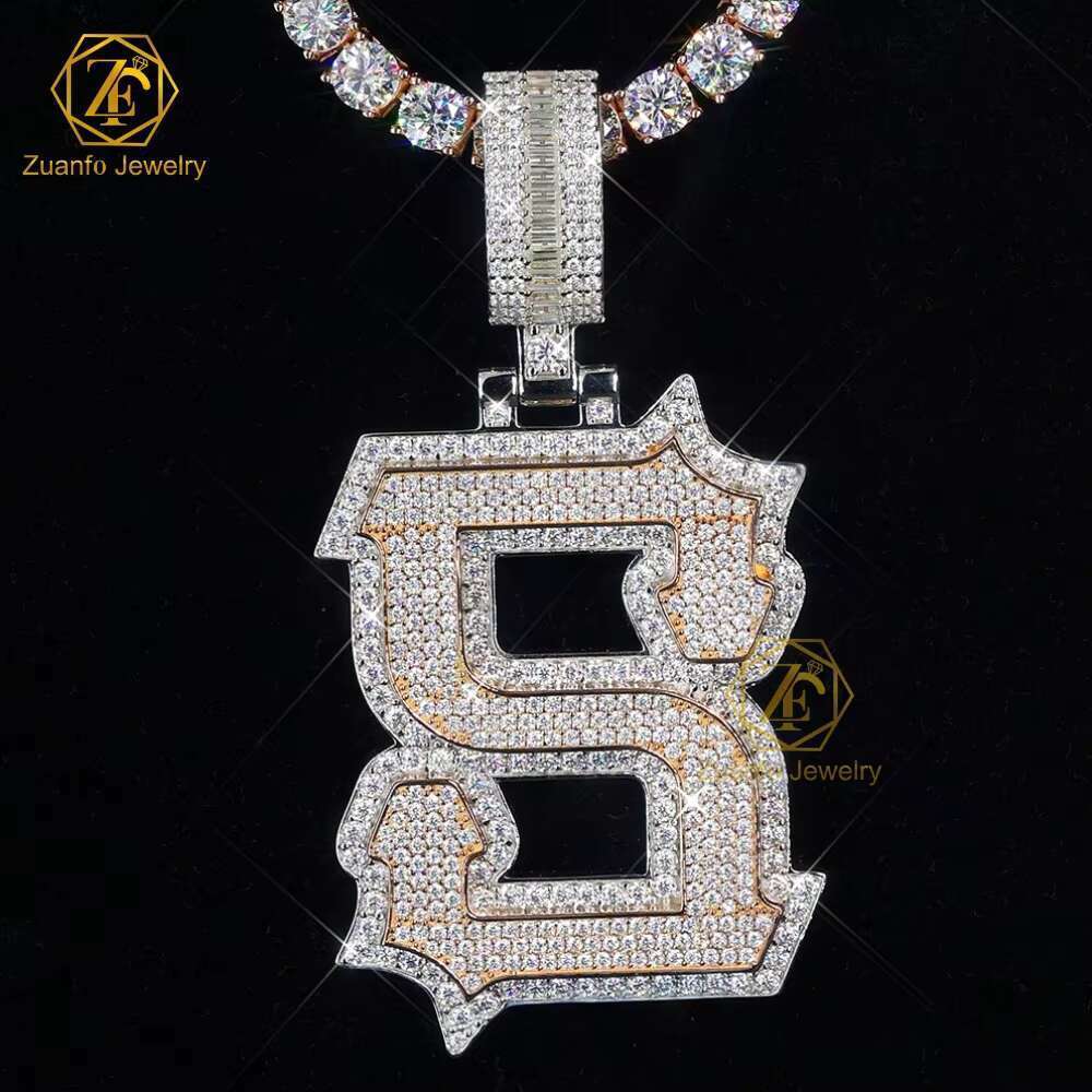 Hip hop Sier Iced and Tested with Silica Pendant Letters