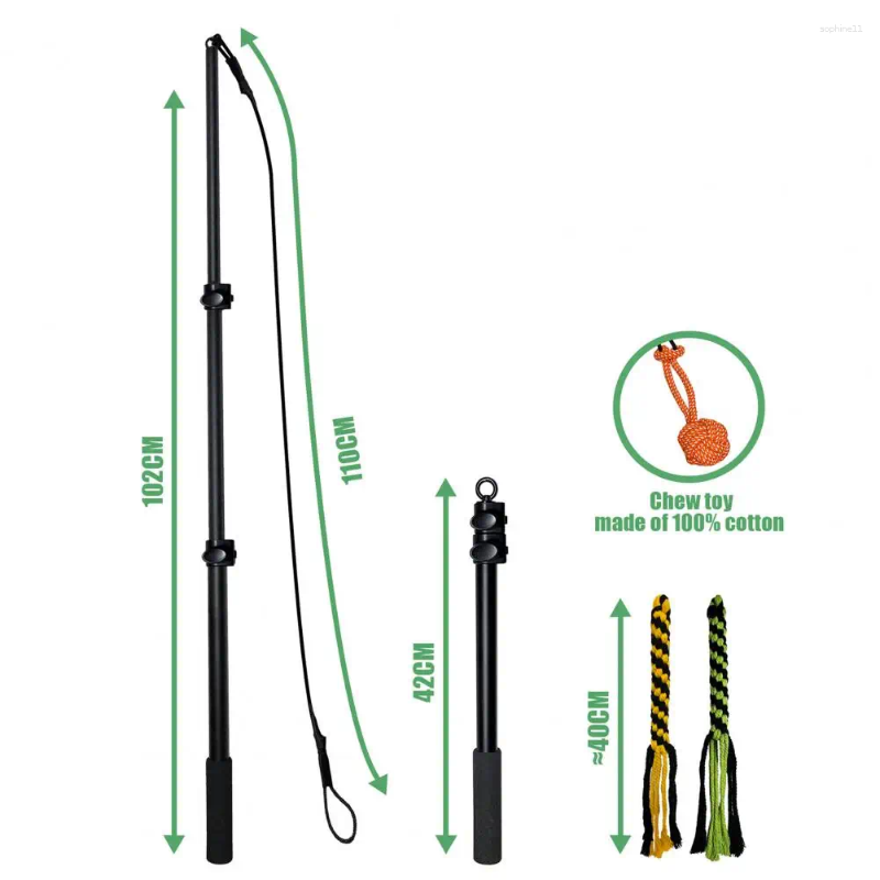 Update Set Retractable Dog Stick Interactive Play Bite Resistant Relieve Stress Dogs Flirt Pole For Daily