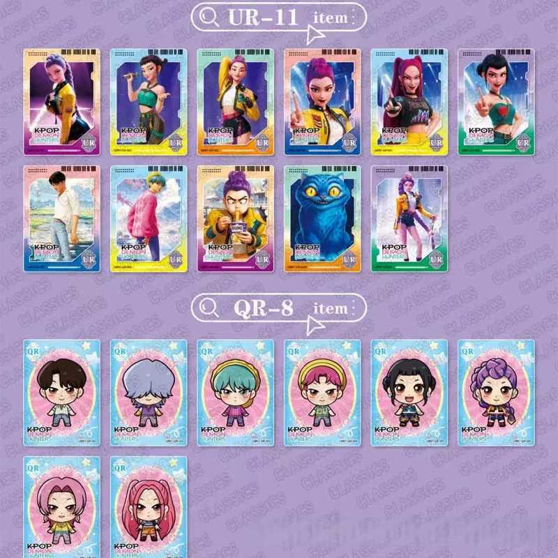 Anime Kpop Demon Hunters Collectible Card Blind Box Huntrix Rumi Mira Zoey Character Laser Flash Card Mystery Bag Surprise Gift C251114