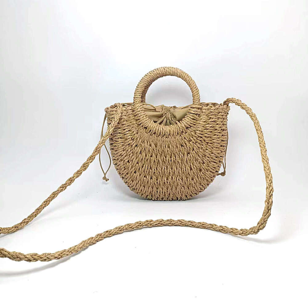 Handmade Beach Bag 2022 Spring New Fresh And Sweet Luggage Leather Goods Bag Grass Woven Women's Handbag Kq2