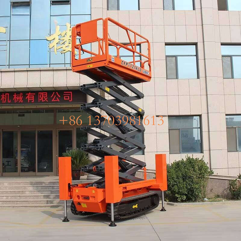 Self Loading Hand Push Manual Move Scissor Lifted Working Platform