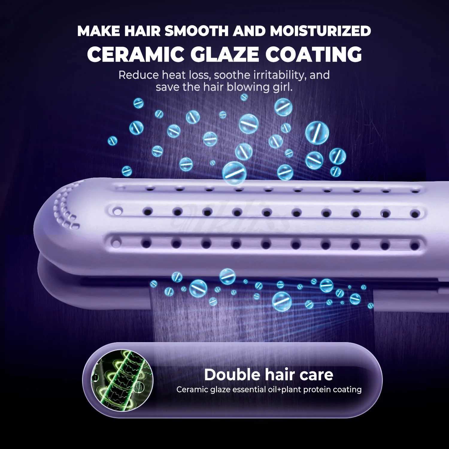 Standard 360 Airflow Styler 2 in 1 Curling Wand Titanium Flat Iron Cool Air Hair Straightener Iron Professional Hair CurlerT251114