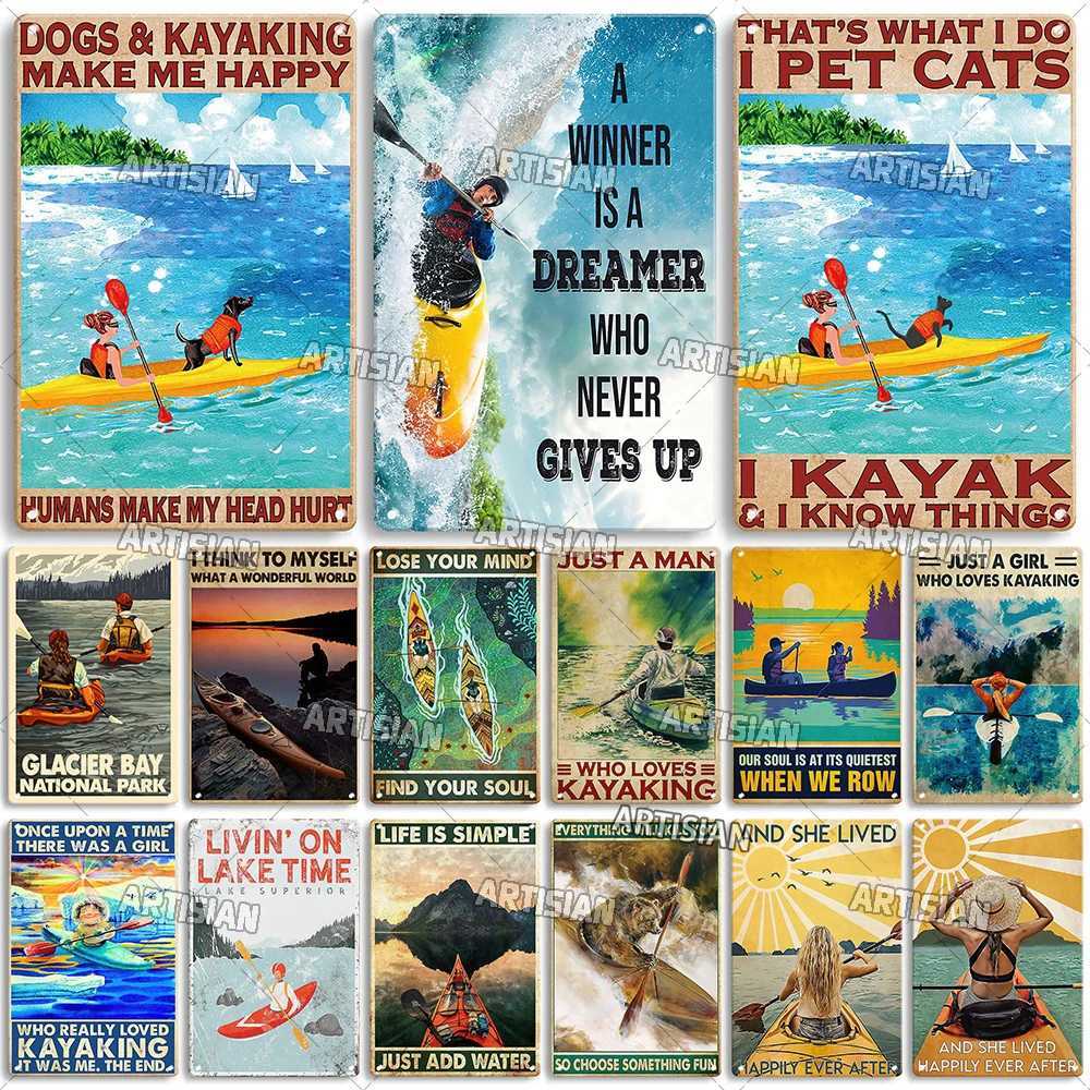 Artisian Kayaking Metal Sign Kayak Tin Poster SPORT Decorative Plate Wall Decor Garage Bar Pub Club Hotel Cafe Kitchen HomeM251114