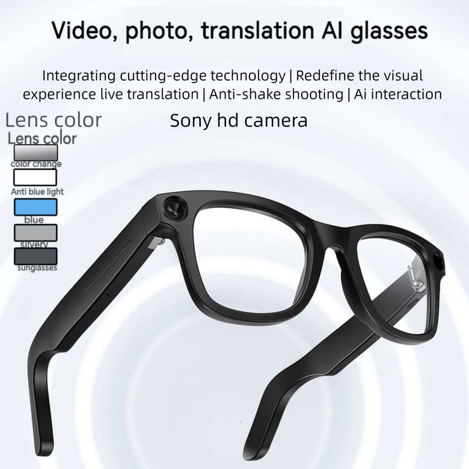 Famous Brand designer Sunglasses WIFI Transmission Sports Photo Recording Camera W HD Anti Shake Dialogue Bluetooth AI Translation Glasses