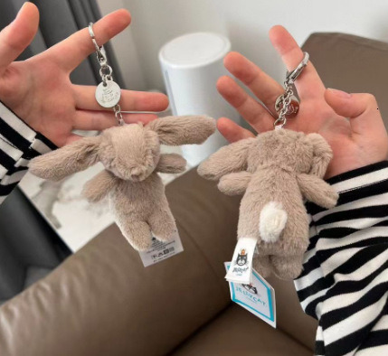 Stuffed Animals Cute Cartoon Rabbit Love Pompom Trinket Toy Girl Bag Car Keychain Mobile Phone Pendant Jewelry Gift 250708 TUES