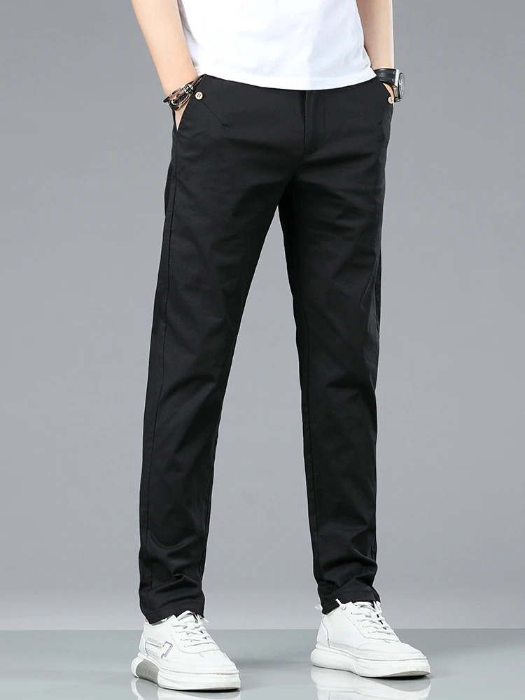 clothing mens casual pants 98 cotton thin business straight slim classic elastic spring summer 250414Z