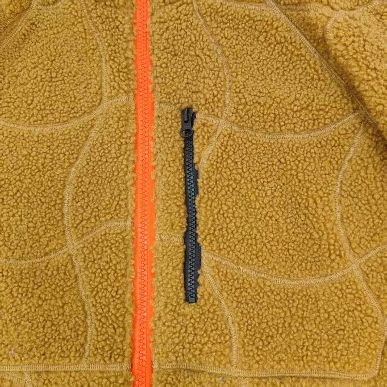 Men's Yellow Polar Fleece Zipper Jacket with Stand-up collar Ribbed cuffs Drawstring at hem for Winter Outdoor Casual Streetwear