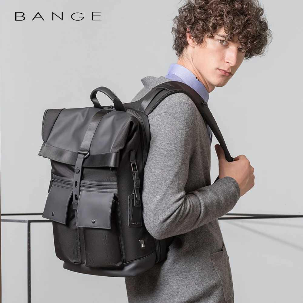 Bange Casual Men Anti Theft Backpack 156 inch Multifunctional Waterproof Backpacks Daily Travel Bag School Rucksack With BeltW251113