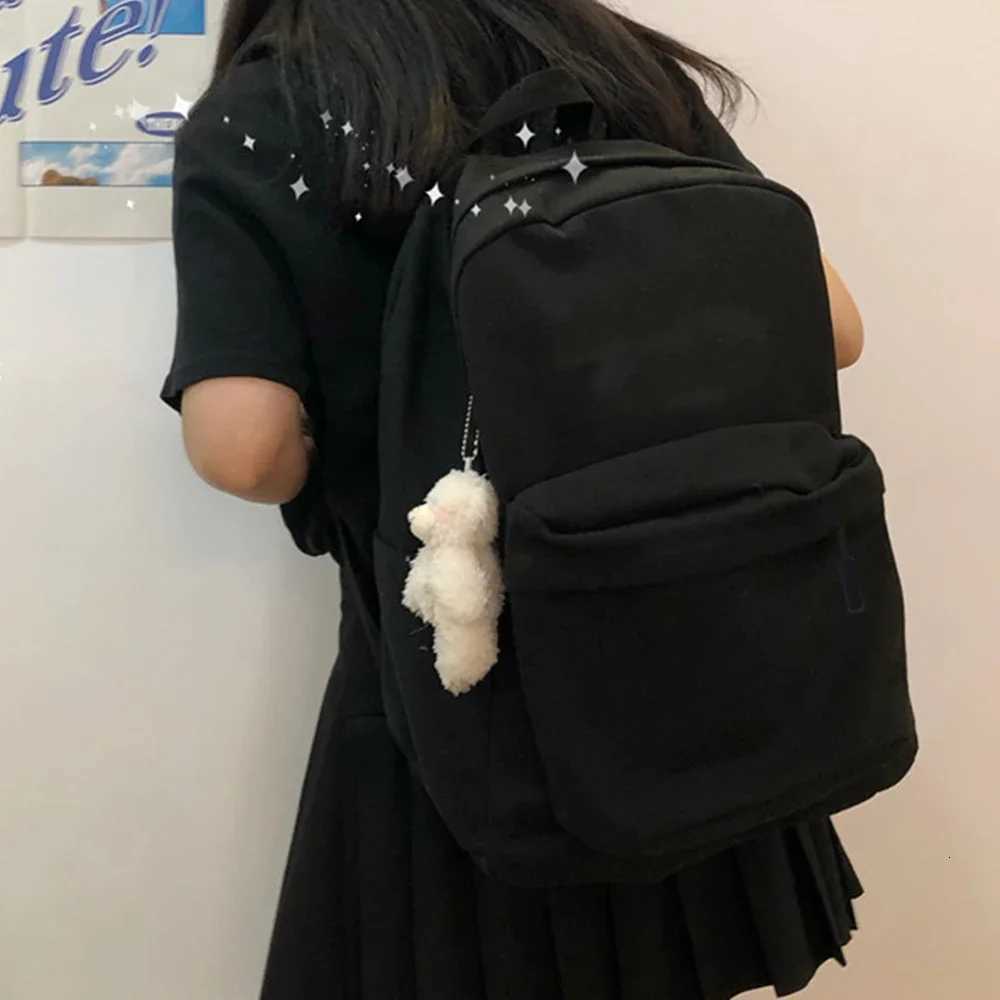 Large Capacity Black Backpack Light Simple Travel Bag Backpacks Student School Bags Student Zipper Backpack Storage bagW251113