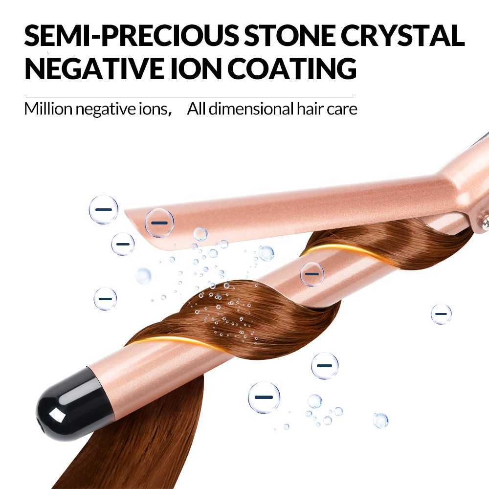 LCD Curlers Electric Single Tube Ceramic Glaze Pear Flower Cone Professional Roller Adjustment Temperature Hair Curl Irons ToolsT251114