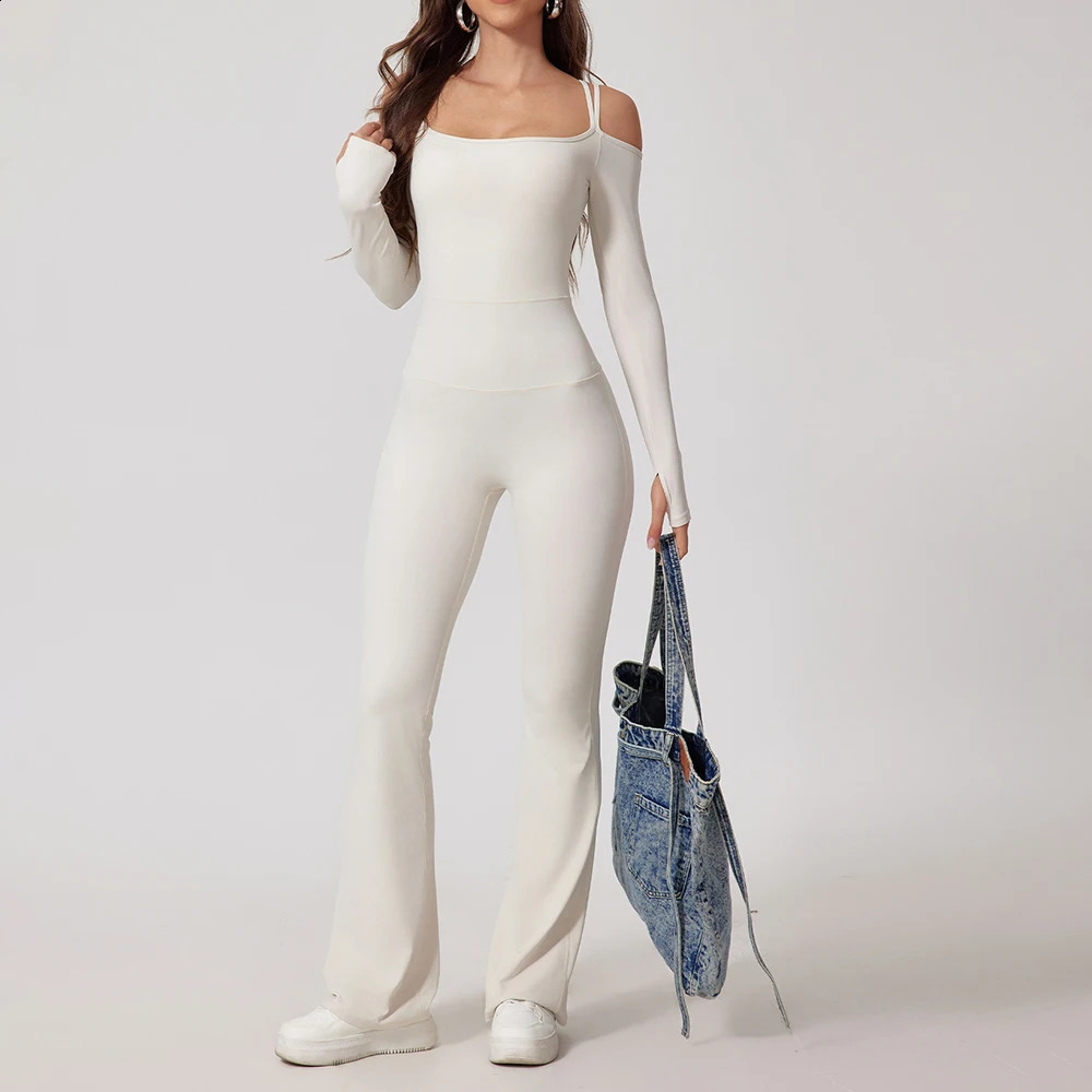 Yoga Jumpsuit Womens Gym Fitness Bodysuits Sports Overalls for Woman Tracksuit Yoga Clothing Female Flared Trousers Sportswear 260626 - view 3