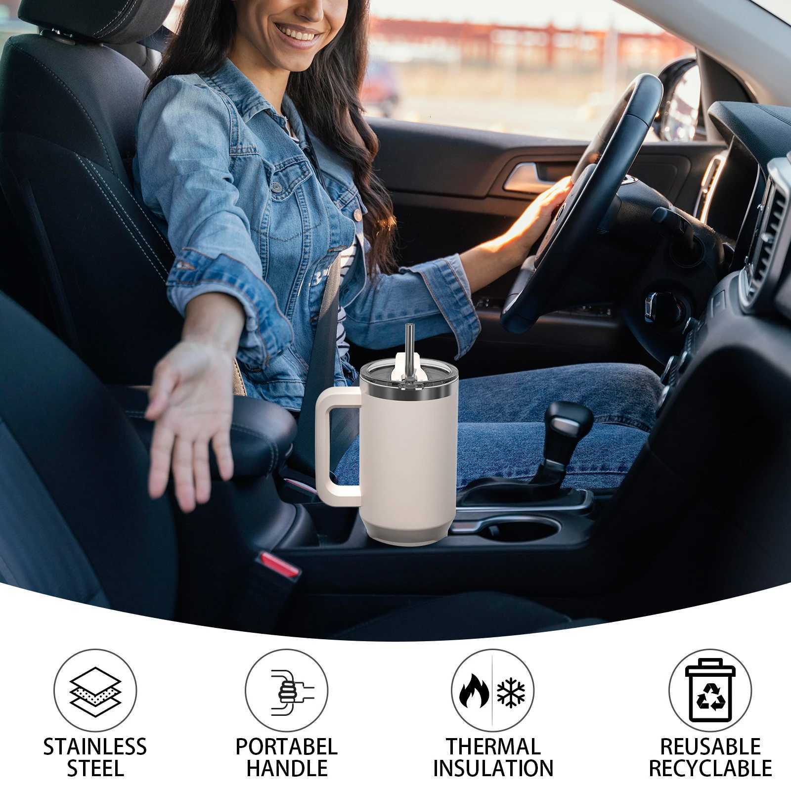 WATERSY 20oz/30oz/40oz Tumbler with Handle Straw Large Capacity Insulated Cup 304 Stainless Steel Vacuum Thermal Mug C251114