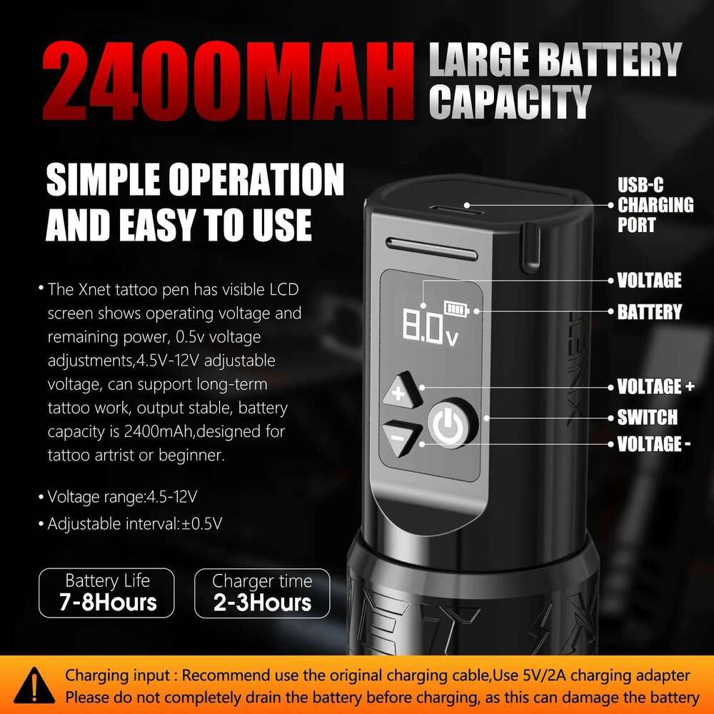 XNET F1 Wireless Hine Kit 20Pc Cartridge Needles Custom Motor 2400Mah Battery Makeup Rotaty Pen Set For Tattoo Art