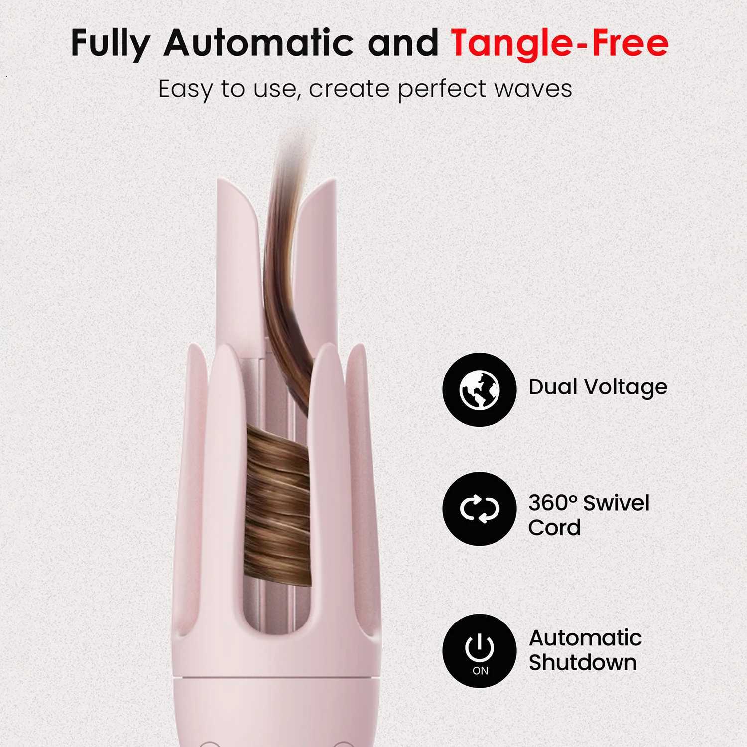 Automatic Hair Curler 28mm Barrel 3 Temperature Modes Negative Ion Generator Intelligent Timer SensorT251114