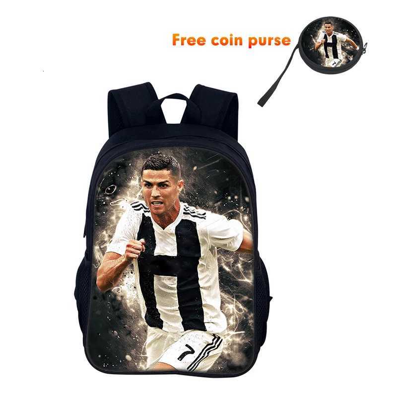 Ronaldo School Backpack Bag Sport School Bag CR Backpack Mochila Football Star Student Back Pack Bag for Boys Girls Best GiftW251113