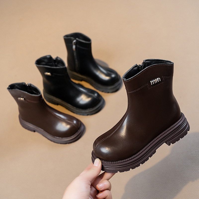 Girls Winter Boots New Toddler Youth Ankle Boots Warm Plush Fur Thick Kidszworld Kids Snow Boots Zipper Fashion Princess Leather Boots Sizes 26 - 36 K