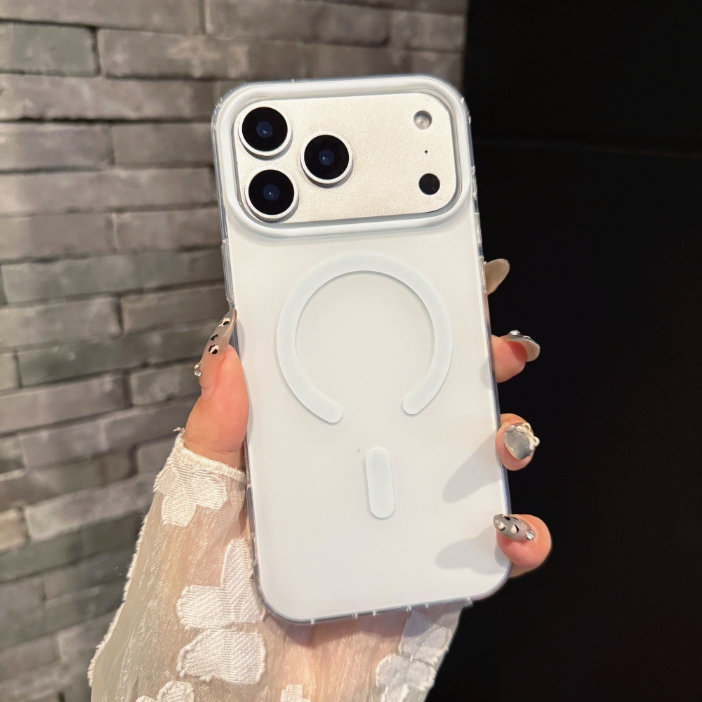 Matte Magnetic Solid Color Phone Case Compatible with iPhone 17 Pro Max Personalized Stand Case iPhone 16/15 Pro Niche