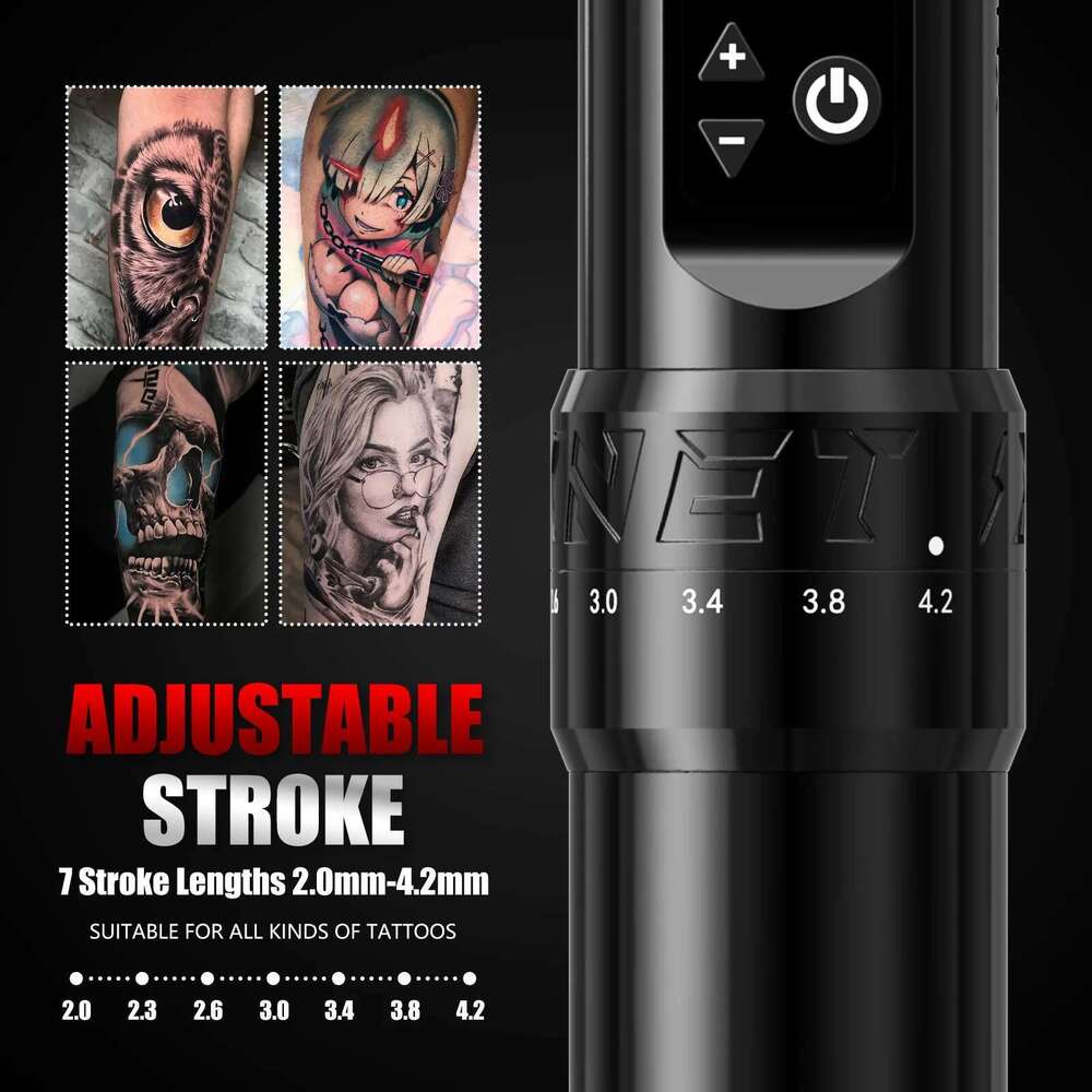 XNET F1 Wireless Hine Kit 20Pc Cartridge Needles Custom Motor 2400Mah Battery Makeup Rotaty Pen Set For Tattoo Art