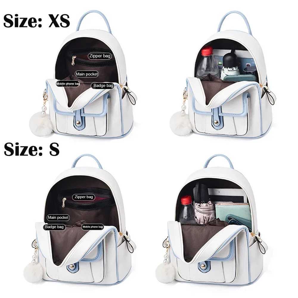 Simple Solid Color Pu Leather Shoulder Backpack Fashion Small Rucksack Cute Mini Travel Backpack Girl Teenager Leather BackpacksW251113