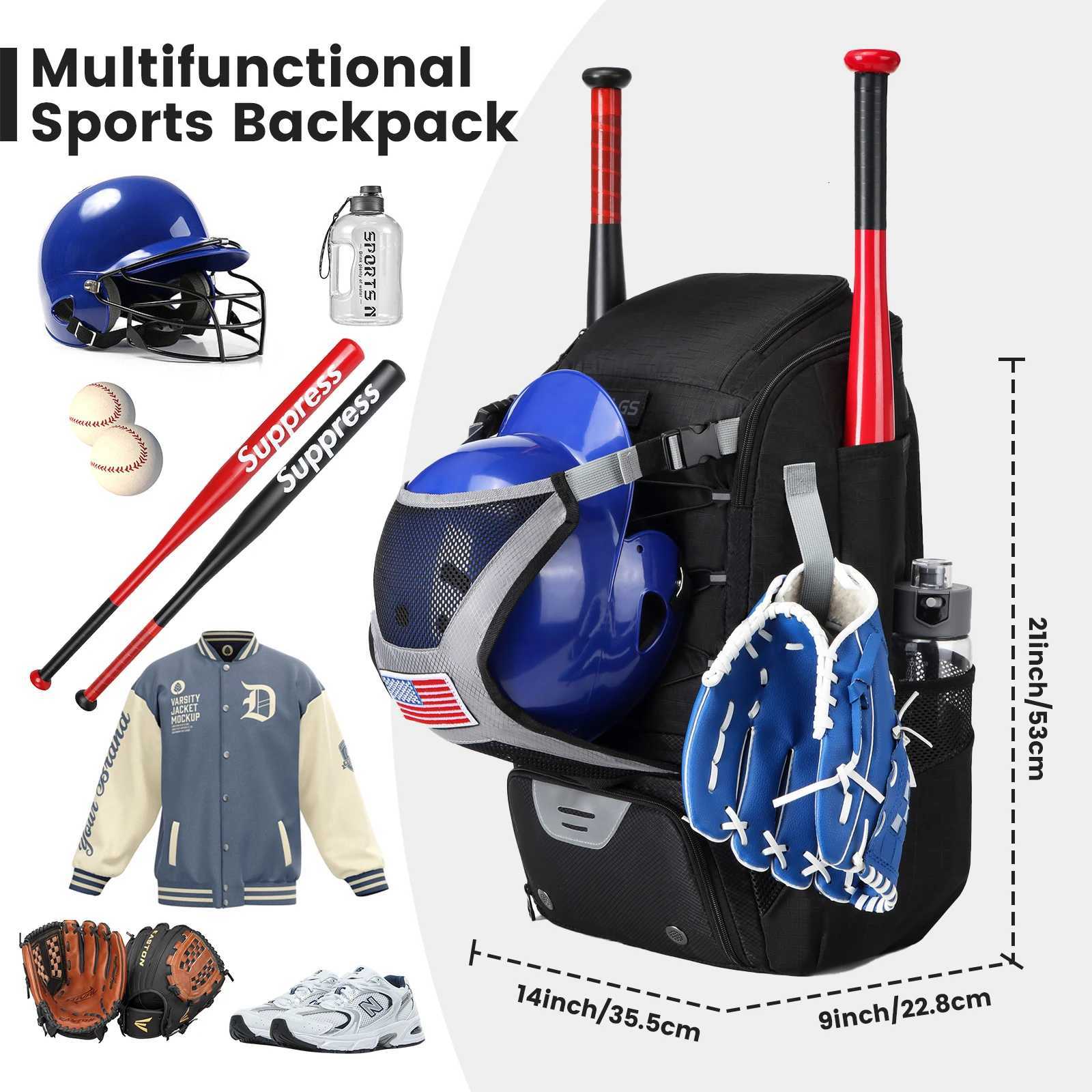 Baseball Equipment Bag Baseball Backpack with Shoe Compartment Softball Bat Bag for Youth Large Capacity Sport Baseball BackpackW251113