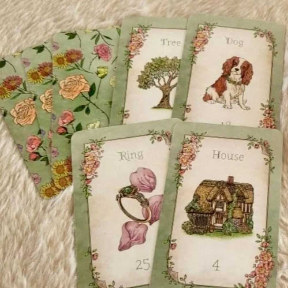 96cm Floraneum Lenormand Tarot Oracle 36 Lenormand Cards Illustrations Embellished with Flowery Decor C251114