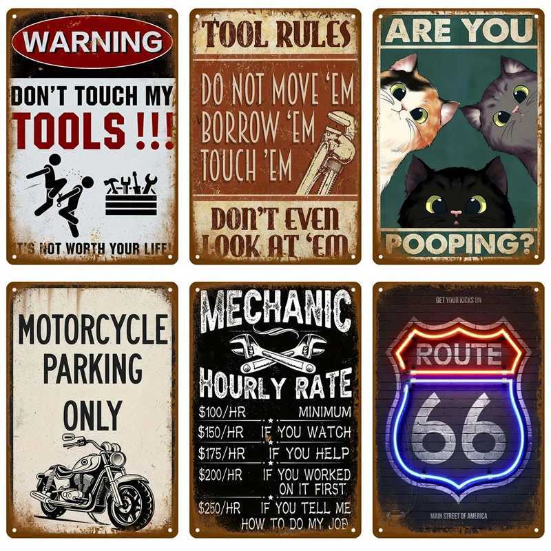Retro Metal Sign Wall Art Mural Aesthetic Room Home Decor Items Poster Vintage Metal Plate Garage Decoration Tin Sign Plates BarM251114