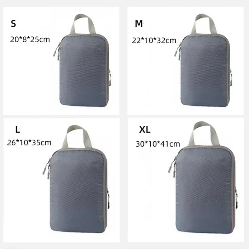 4Pcs Travel Compression Packing Cubes Bag Portable Suitcase Cloth Organizers Waterproof Luggage Storage Cases Drawer makeup bag 250407