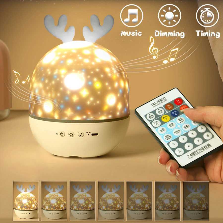 Rotating Music Projector Children Night Light Birthday Christmas Gift Galaxy Projection Sleep Lamp Bedroom Decoration M251114