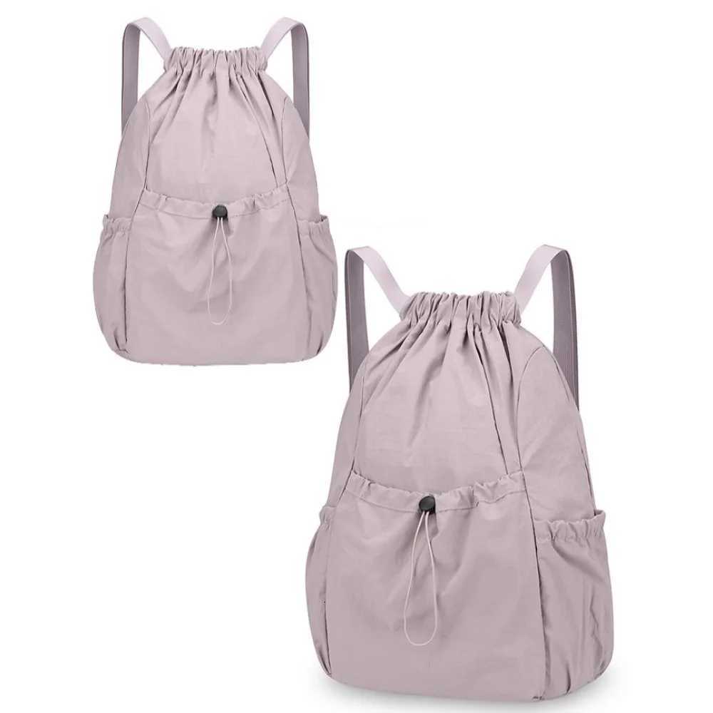 Casual Solid Color Travel Backpack Korean Style Lightweight Drawstring Backpack Large Capacity Foldable Student Schoolbag SportsW251113