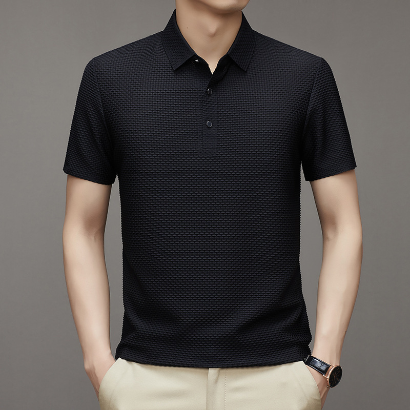 2025 Designer Polo Summer New Men Collar Seamless Breathable Bone Flower Fashionable Short Sleeved T-Shirt Polo Shirt