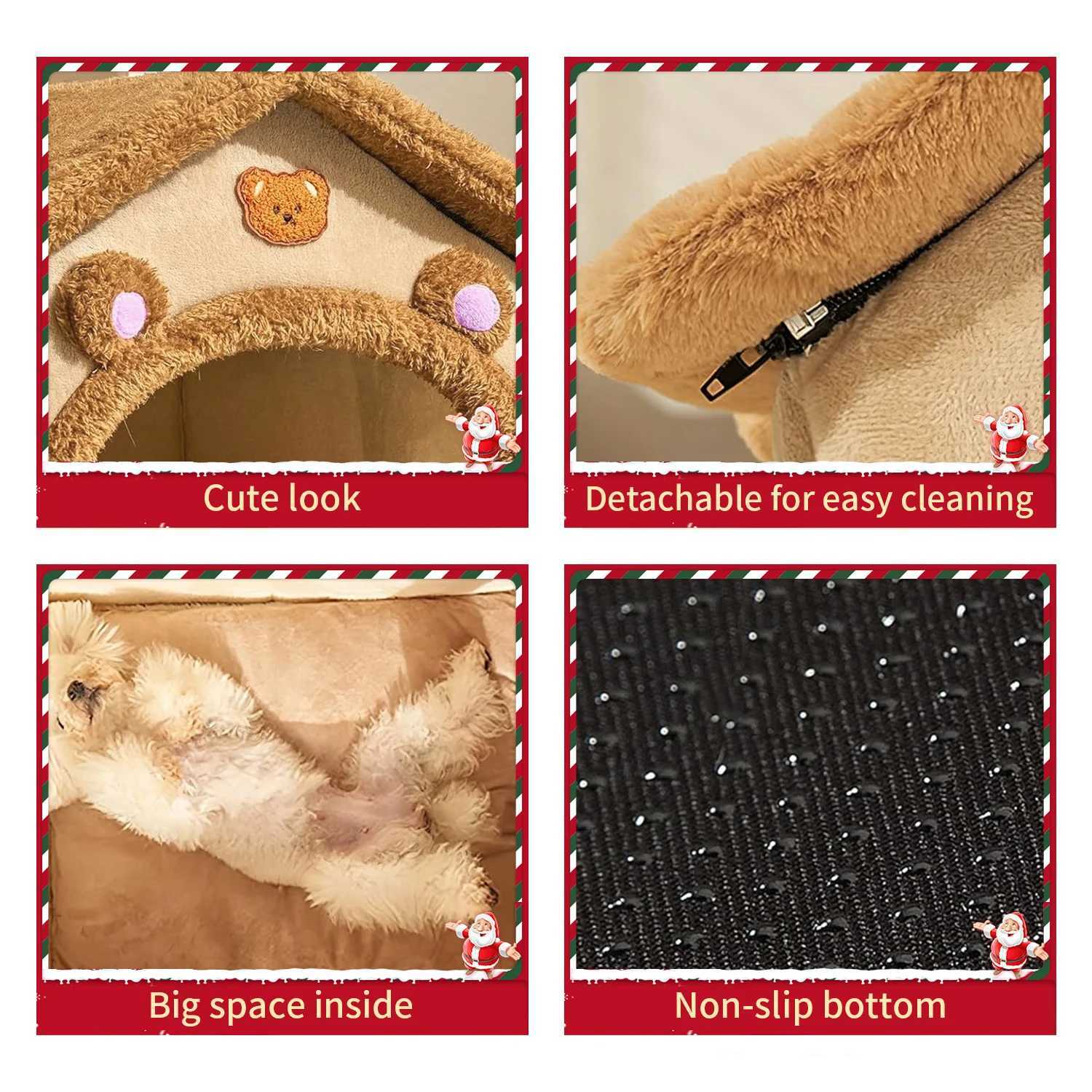 Pet Bed - Comfortable indoor pet shelter with soft cushions stylish design durability and easy cleaning X250412