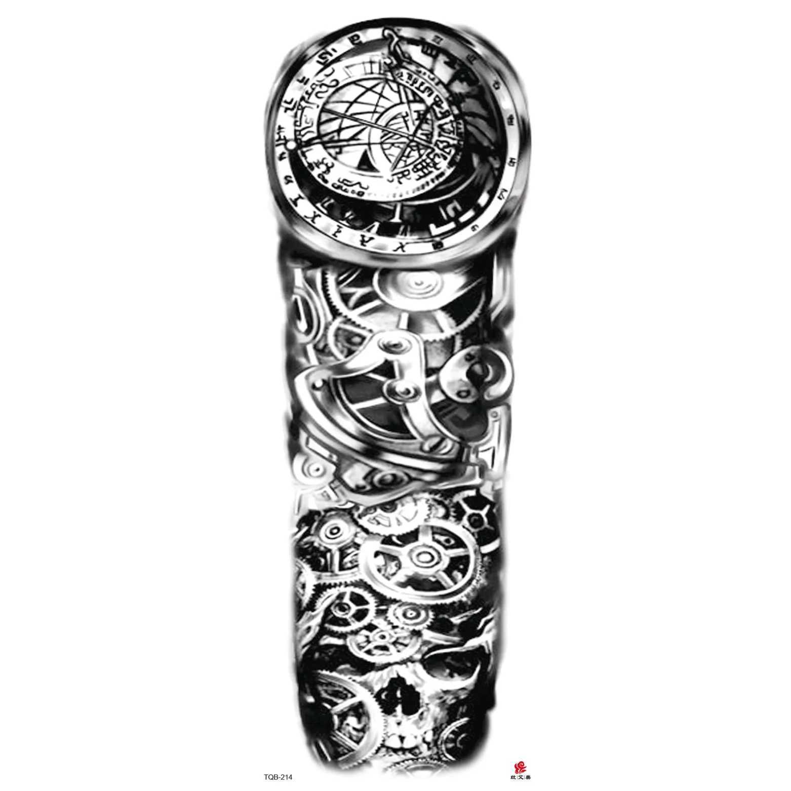 Full arm tattoo sticker with Jesus Virgin Crown and lion waterproof tattoo stickerXJ25414