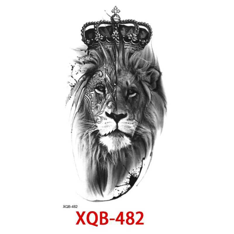 Waterproof temporary tattoo sticker forest lion bear flash male wolf crown flower body art arm fake female tattooXJ25414