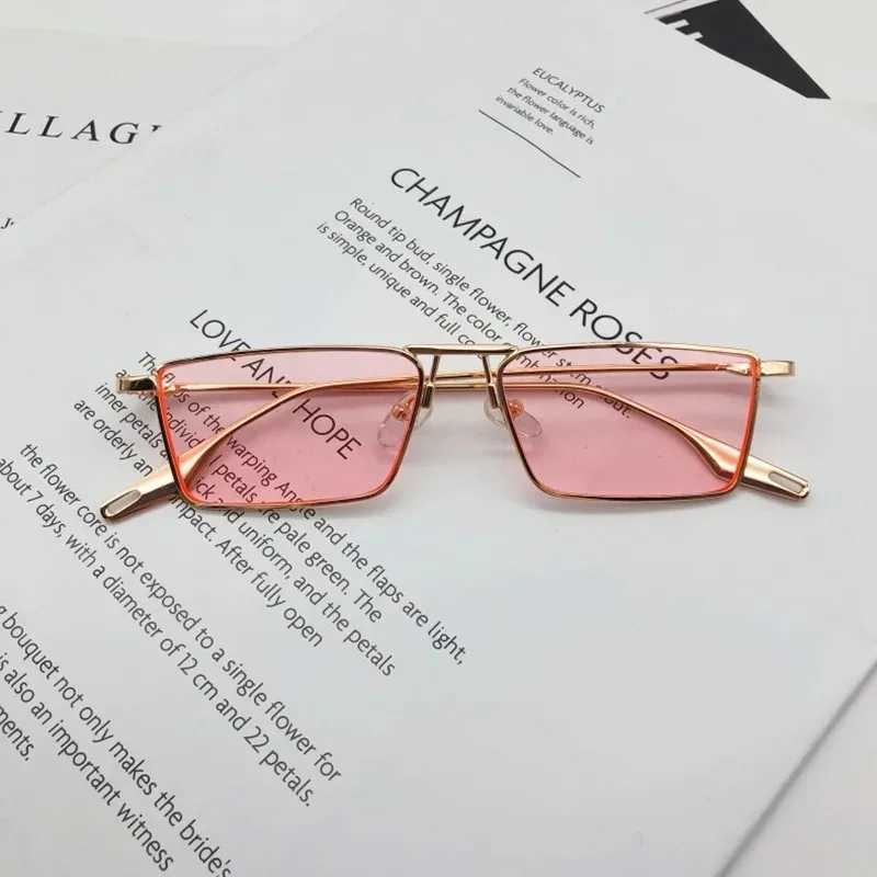 Retro narrow sunglasses womens luxury brand metal frame sunglasses mens rectangular driving glasses fishing eyesT250414