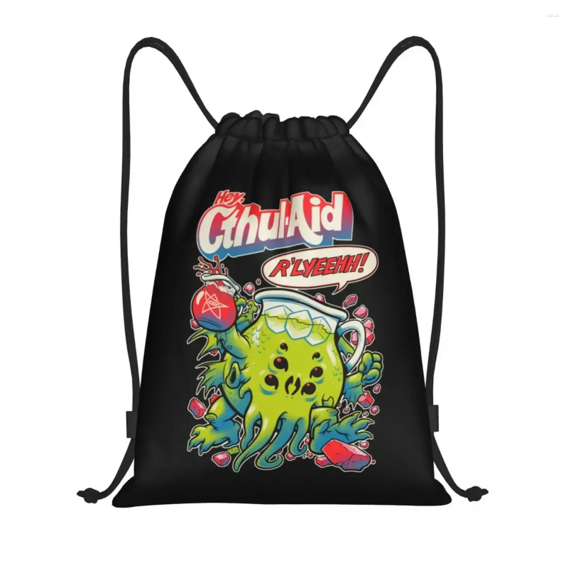 Shopping Bags Fashion Brand Call Of Cthulhu Funny Drawstring Backpack Women Men Gym Sport Sackpack Foldable Lovecraft Training Bag Sack