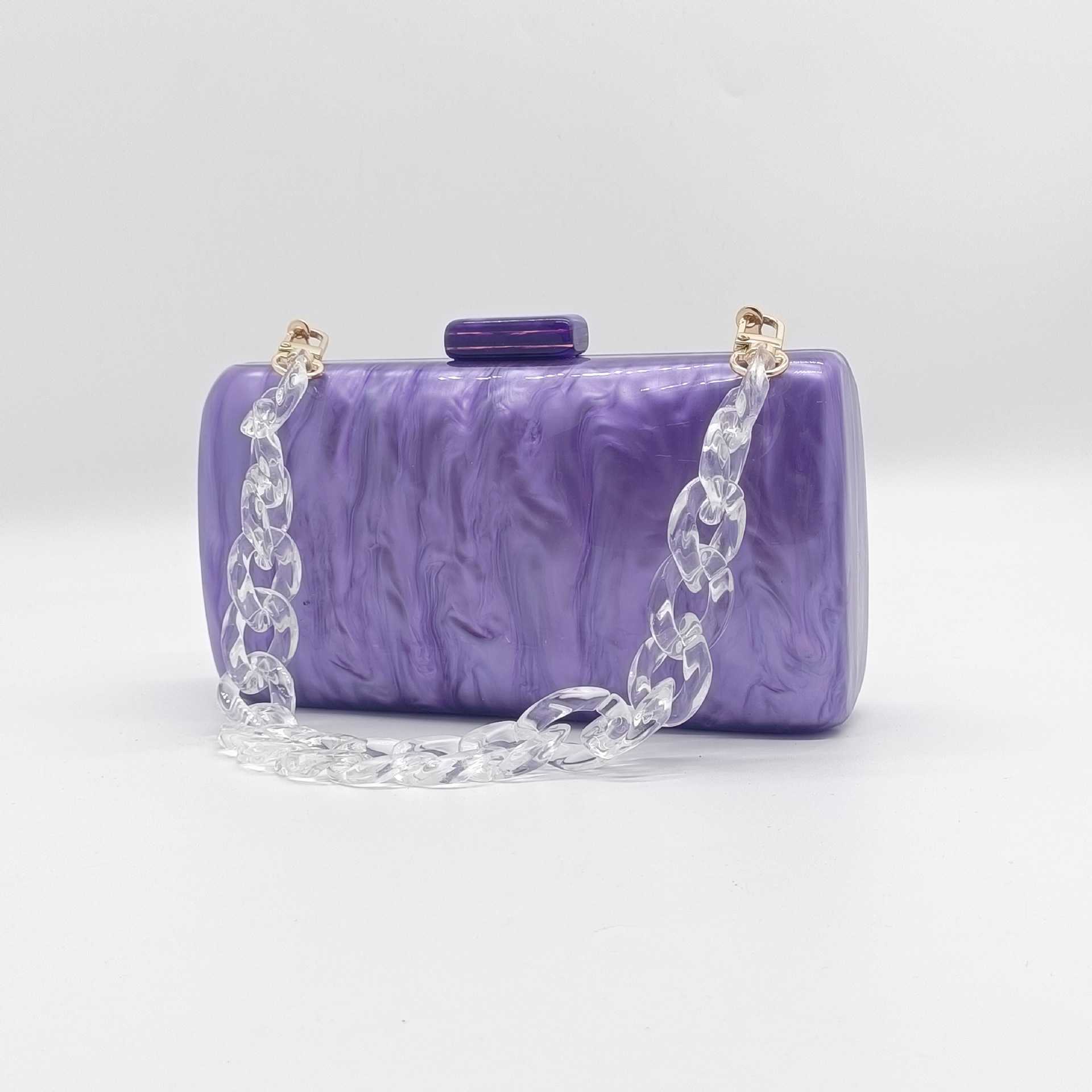 New Acrylic Marble Pattern Evening Bag Handheld Bag Chain Strap Cross Body Bag