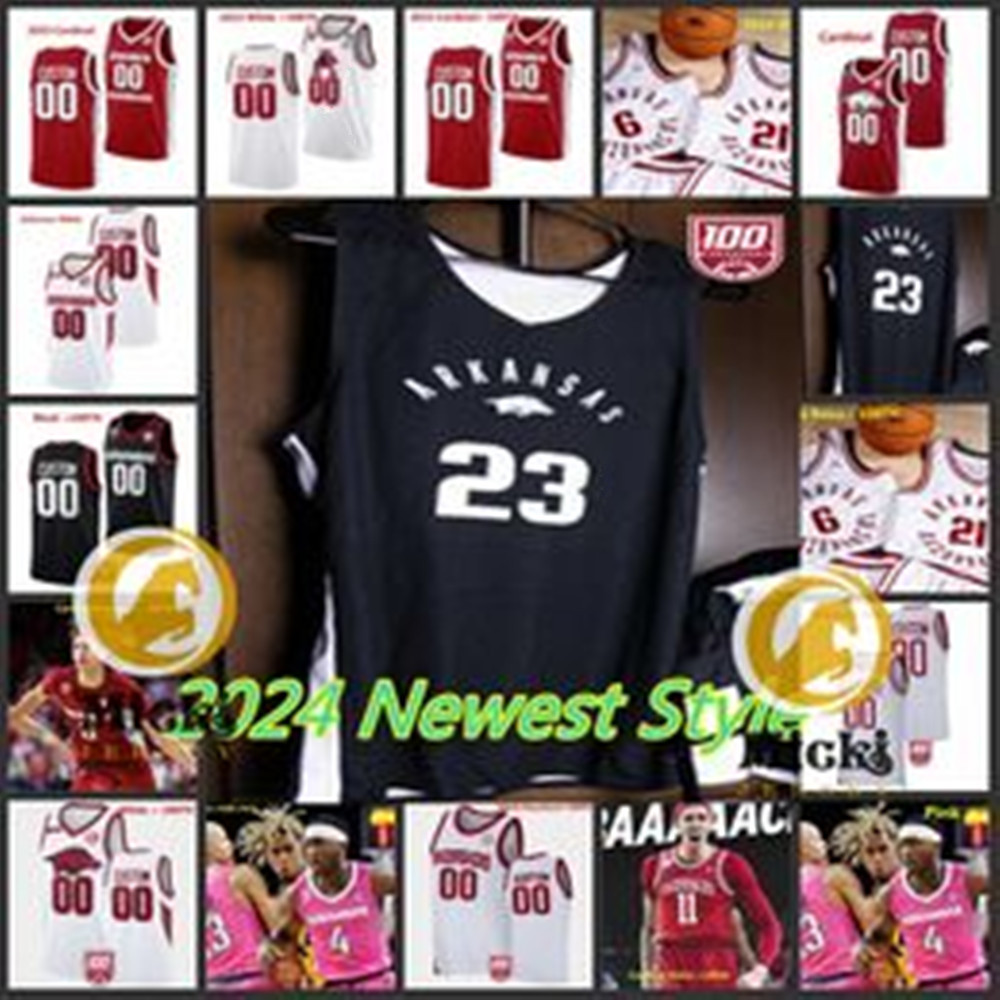 Meleek Thomas Arkansas Jersey 5 Darius Acuff Jr. 0 Jaden Karuletwa 2 Amere Brown 12 Malique Ewin Custom Stitched Arkansas Basketball Jerseys