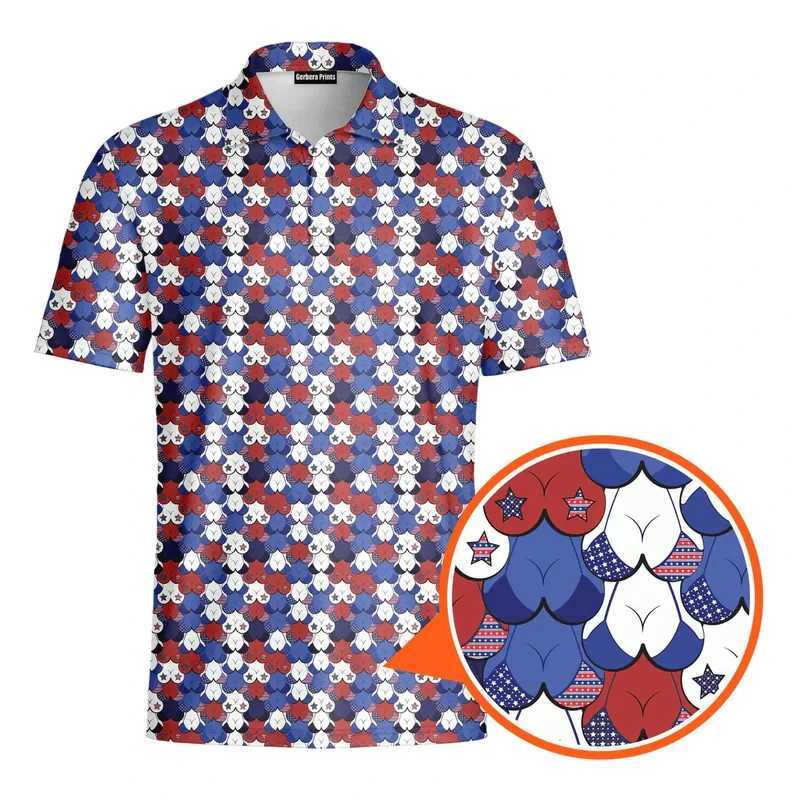 Sexy all print humorous polo shirt mens hip-hop street personality short sleeved button up golf shirt summer carnival party fun top W250414